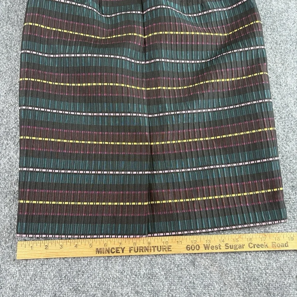 Ann Taylor Factory Skirt Women 6 Multicolor Pencil Stripe Preppy Office Academic